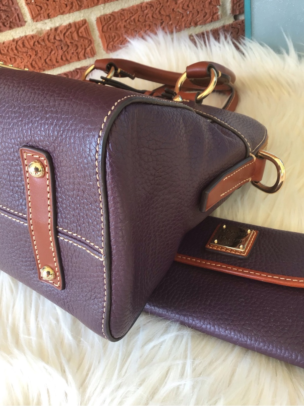 Dooney SET Cameron Satchel & Wallet Plum Wine - Picture 10 of 16